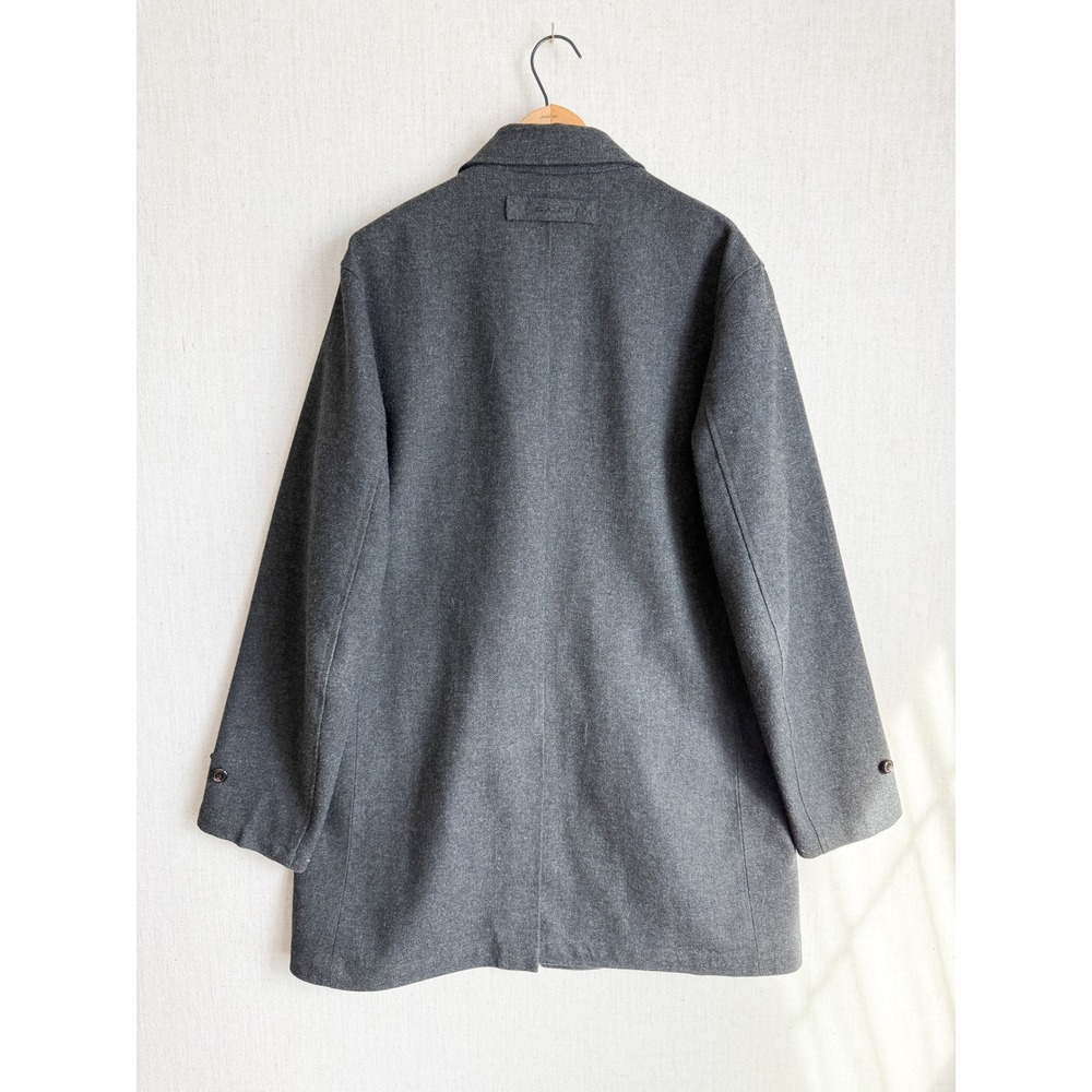Gant Mens Charcoal Grey The Double Up Coat Wool Blend Car Coat Overcoat Jacket‎ - Picture 4 of 4